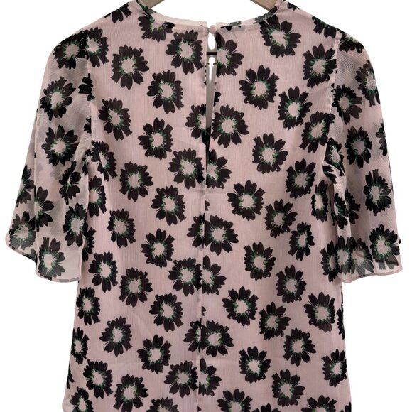 Ted Baker London Harlynn Split Sleeve Floral Top Neck Tie Sz 1 (US 4) NWT - Picture 4 of 12